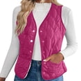thumbnail image 1 of HXWCHs Women's Quilted Vest Lined Sleeveless Jacket Winter Casual Warm Outwear Coat XXL Hot Pink, 1 of 4