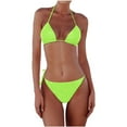 thumbnail image 1 of HXWCHs Women's Sequin Bikini Set Sparkling Triangle Top and Matching Bottoms Swimsuit for Beach Pool Party Mint Green M, 1 of 4