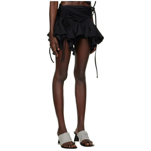 HXWCHs Women's Skirt Suit Set Elegant Chiffon Pleated A-Line Dress Attire S Black