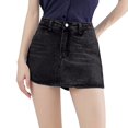 thumbnail image 1 of HXWCHs Women's Solid Denim High Waist Mini Skirt Casual Culottes with Pockets Gray M, 1 of 4