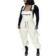 thumbnail image 1 of HXWCHs Women's Solid Jumpsuit, Women's Jumpsuit Wide Strap Fuzzy Drawstring Jogger Overalls with Pockets for Fall and Winter Comfort XXL White, 1 of 7