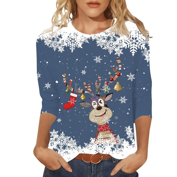HXWCHs Women's Solid Seasonless Solid T-shirt Festive Holiday Themed Casual Crewneck Tee Short Sleeve top for Women Cozy Comfort Wear and Daily Outfits with Seasonal Print L Navy