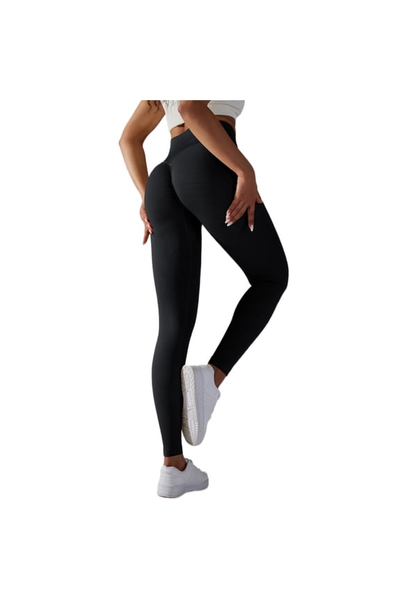 Women's Straight Leg Yoga Pants Cotton Blend Casual Lounge Active Pants Black L