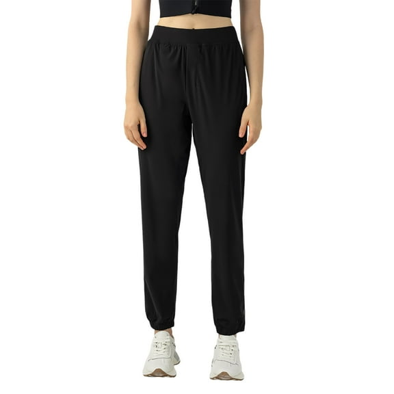 HXWCHs Women's Straight Leg Yoga Pants Cotton Blend Casual Lounge Active Pants Black S