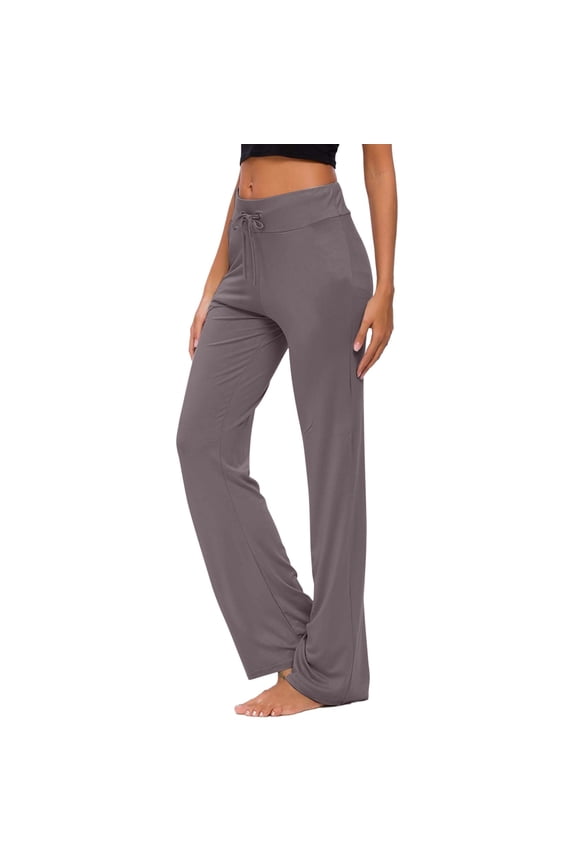 Women's Straight Leg Yoga Pants Cotton Blend Casual Lounge Active Pants GY1 XL