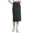 thumbnail image 1 of HXWCHs Women's Stretch Pencil Midi Skirt High Waist Slim Fit Bodycon Elegant Business formal Attire Gray L, 1 of 6