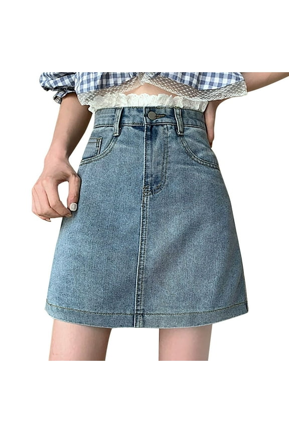 Women's Summer High Waist Asymmetrical Culotte Skirt Fashion Casual A Line Button Design Elegant Trouser Skirt Blue XXL