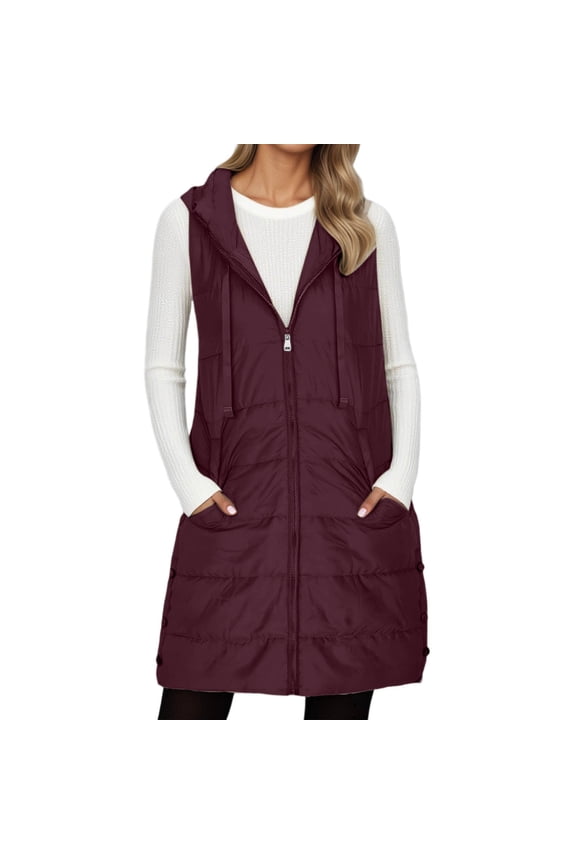 Women's Winter Down Vest Quilted Sleeveless Coat Warm Insulated Outerwear for Outdoor Cold Weather XXL