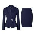 thumbnail image 1 of HXWCHs Women's formal Business Attire Slim Fit and Pencil Skirt Suit Set for Work XL Blue, 1 of 4