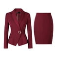 thumbnail image 1 of HXWCHs Women's formal Business Attire Slim Fit and Pencil Skirt Suit Set for Work XXL Red, 1 of 4