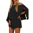 thumbnail image 1 of HXWCHs Women's off The Shoulder Summer Skirt Suit Set Elegant formal and Casual Two Piece Outfit for Evening Party M Black, 1 of 7