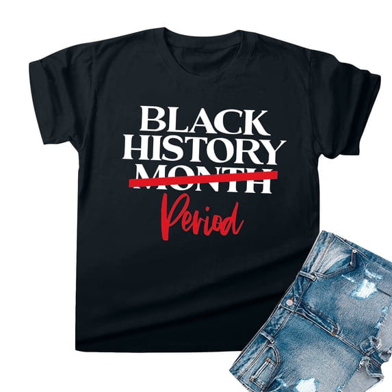 HXWCHs Womens Solid Ribbed T Shirt Graphic T-Shirt Celebrating Black Month with Inspirational Freedom Design for Everyday Wear S Black