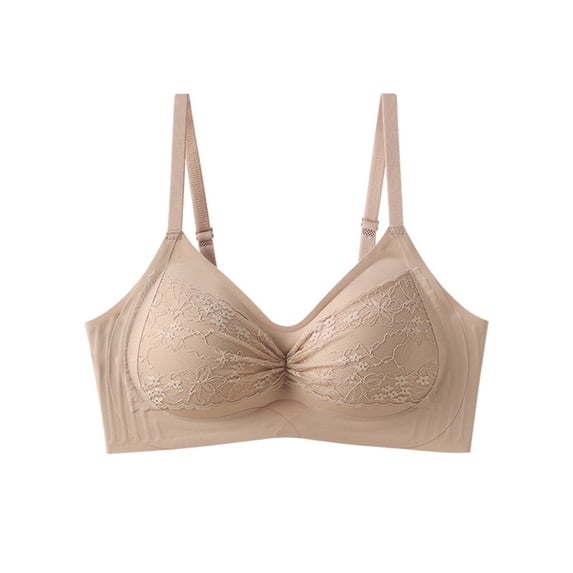 HXWCHs Womens Wireless Jelly Bra Plus Size Supportive Seamless Bras Full Coverage Push Up Comfortable No Underwire Tshirt Bras Khaki 38