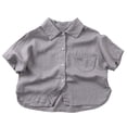 thumbnail image 1 of HXWCHs toddler boys polo shirt Boys Summer Casual Short Sleeve Shirt Lightweight Breathable Loose Fit top Comfortable Daily Wear toddler Kids Clothing Ages 1 8 Years Grey 3-4 Years, 1 of 4