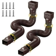 HXXF 2-Pack Rain Gutter Downspout Extensions Flexible, Drain Downspout Extender,Down Spout Drain Extender, Gutter Connector Rainwater Drainage,Extendable from 21 to 60 Inches