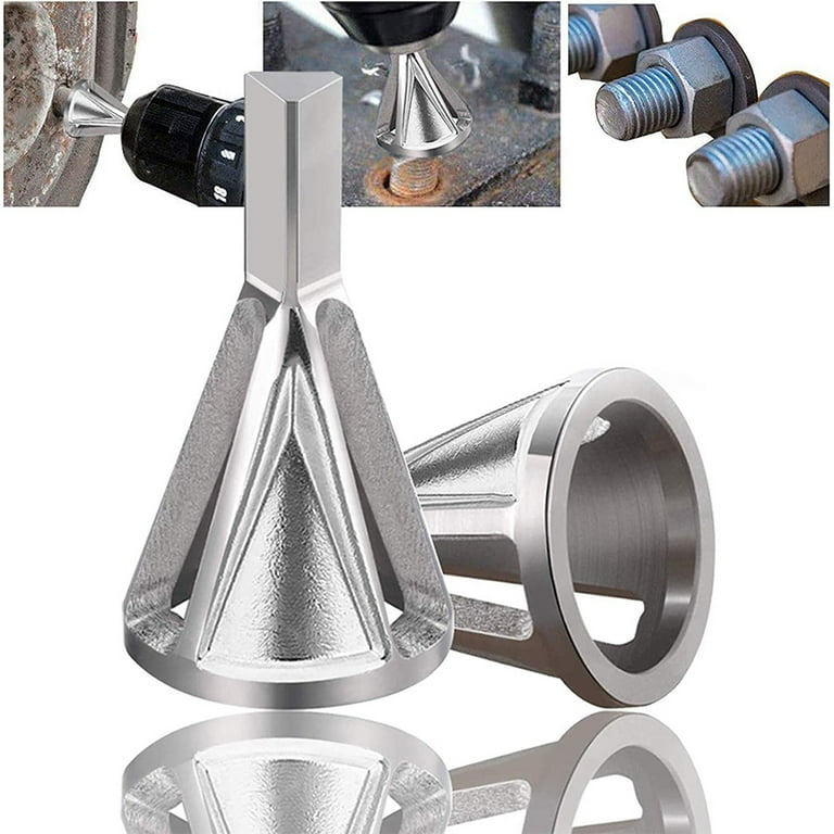 HXXF 2 pcs Stainless Steel Deburring Tool Drill Bit Reamer Cutter Hex Shank Triangle Silver Walmart