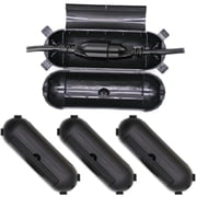 HXXF 4 Pack Outdoor Extension Cord Safety Cover with Waterproof Seal, Weatherproof Electrical Connection Box to Protect Outdoor Outlet, Plug, Christmas Holiday Decoration Light, Black
