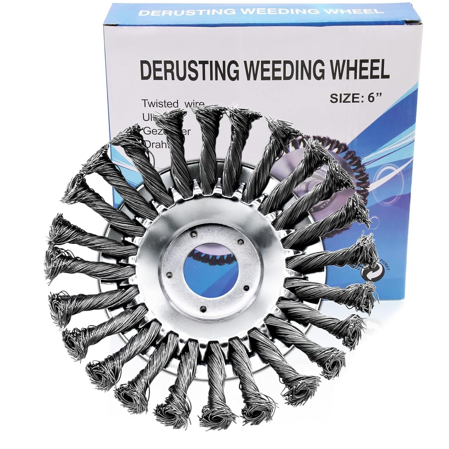 HXXF 6 Inch Weed Wacker Attachments Heads, Steel Wire Rotary Brush