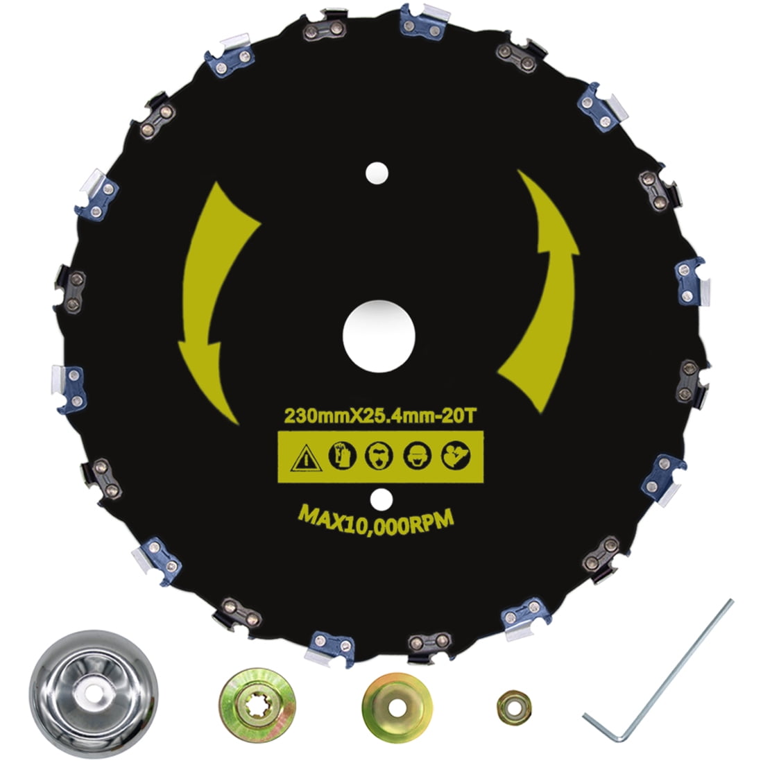 HXXF 9" x 20T Chainsaw Tooth Brush Cutter Blades, 9"/230mm Brush Blades