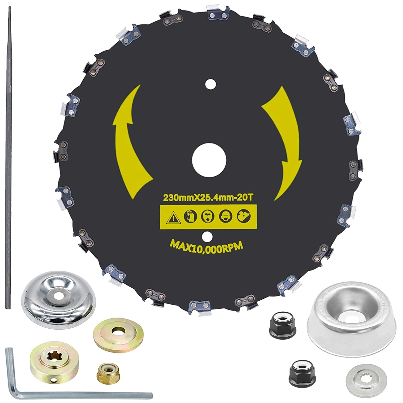 HXXF 9" x 20T Chainsaw Tooth Brush Cutter Blades, Weed Eater Blade for