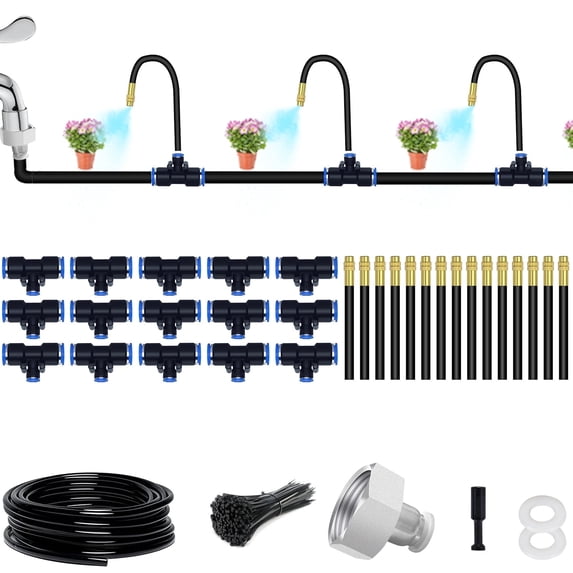 HXXF Irrigation System Kit, 360° Bendable Drip Irrigation System with 49FT/15M Drip Irrigation Hose, DIY Automatic Watering System, Drip Irrigation Kits for Garden, Greenhouse, Lawn, Plants