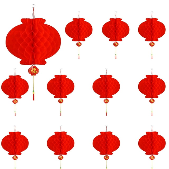 HXXF Red Paper Lanterns 30 Pcs Hanging Chinese Lantern Chinese New