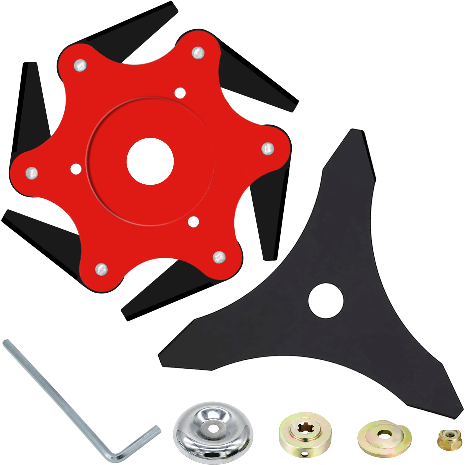 EEEkit Universal 6 Teeth Steel Trimmer Head, Red, Weed Eater Cutting