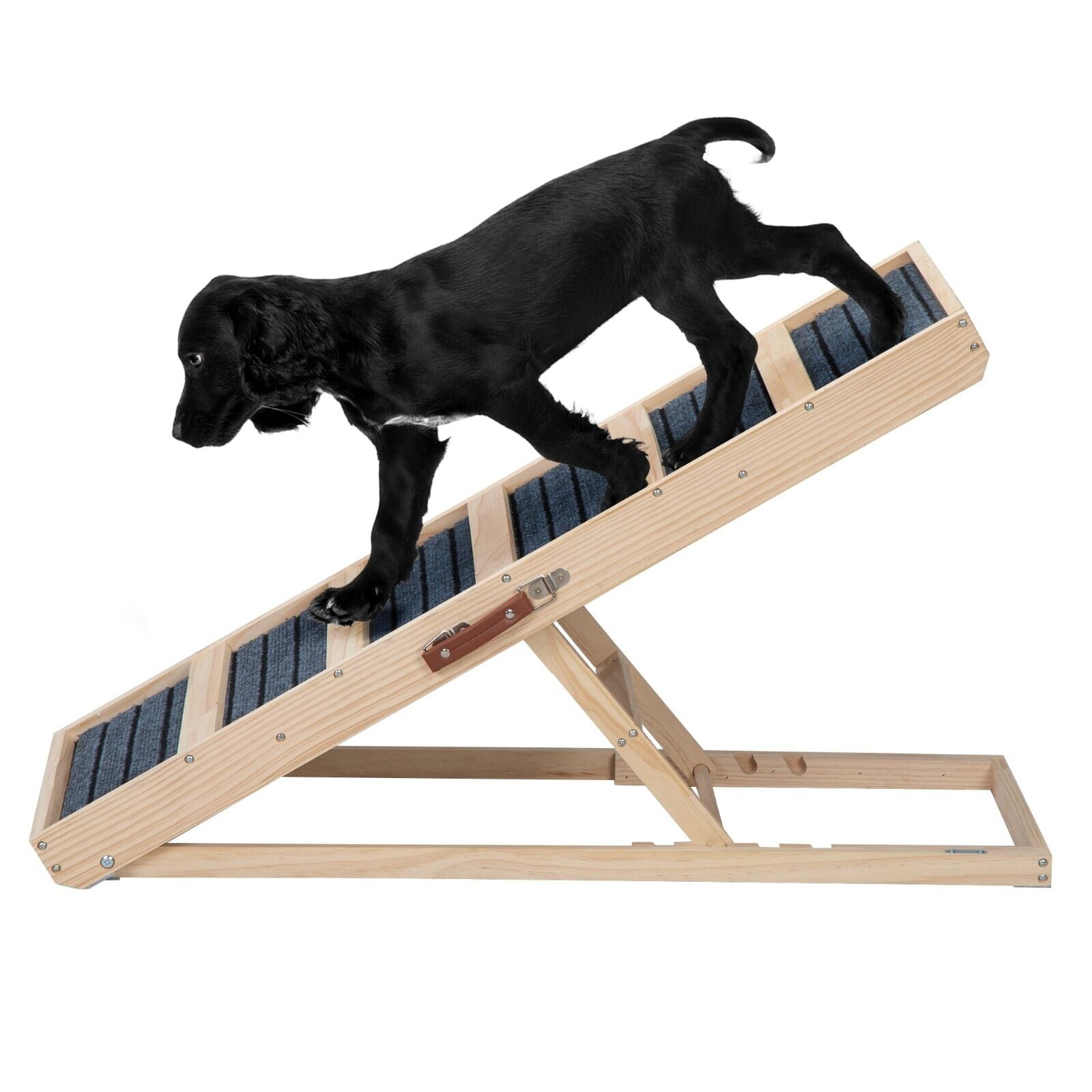HXYHJ 39'' Adjustable Pet Ramp Wooden Folding Dog Ramp for High Beds, Cars, and Furniture, Easy Access for Small & Elderly Pets