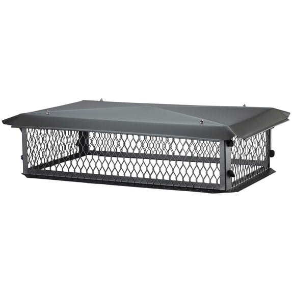 HY-C BBT1764K-10W BigTop Multi-Flue Black Galvanized-Steel Chimney Cap (17" x 64")