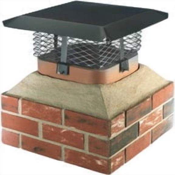 Shelter Adjustable Black Galvanized Steel Single Flue Chimney Cap