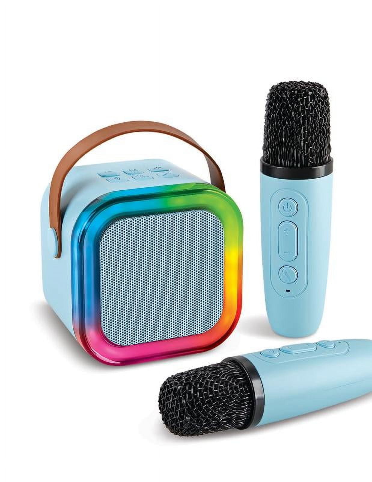 HY-IMPACT Boom Buddy Karaoke Machine with (2) Wireless Microphones - HD Sound, Bluetooth, Rainbow Lights & Voice Changer