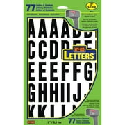 HY-KO 1-3/4-inch Vinyl Letter Set, Black on White, 77-Piece Self-Stick Adhesive Letters