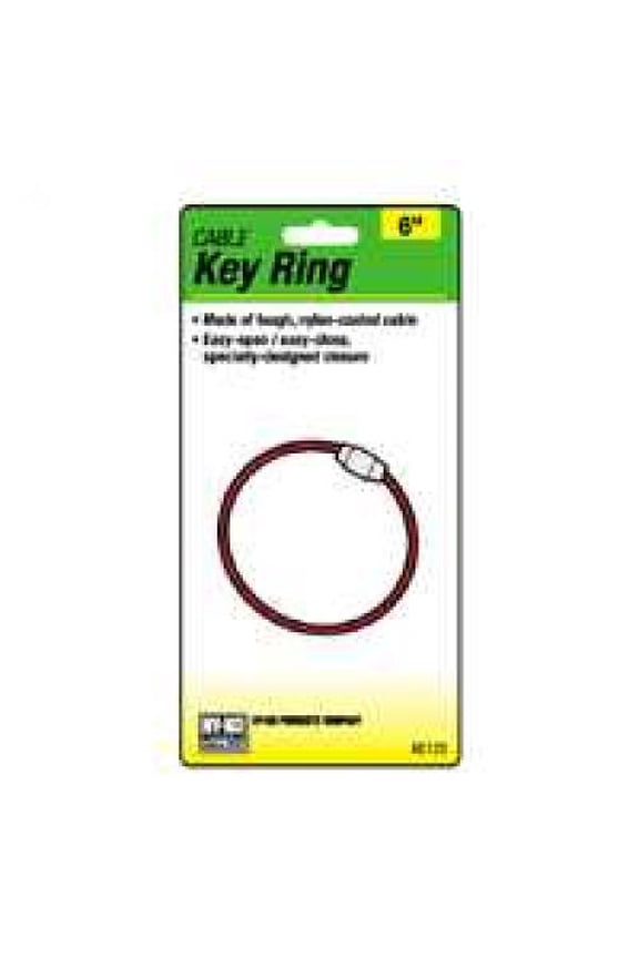 2GO 6" Steel Cable Key Ring, Nylon Coated Keychain