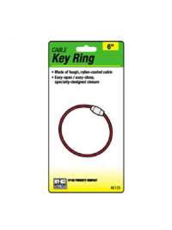 2GO 6" Steel Cable Key Ring, Nylon Coated Keychain