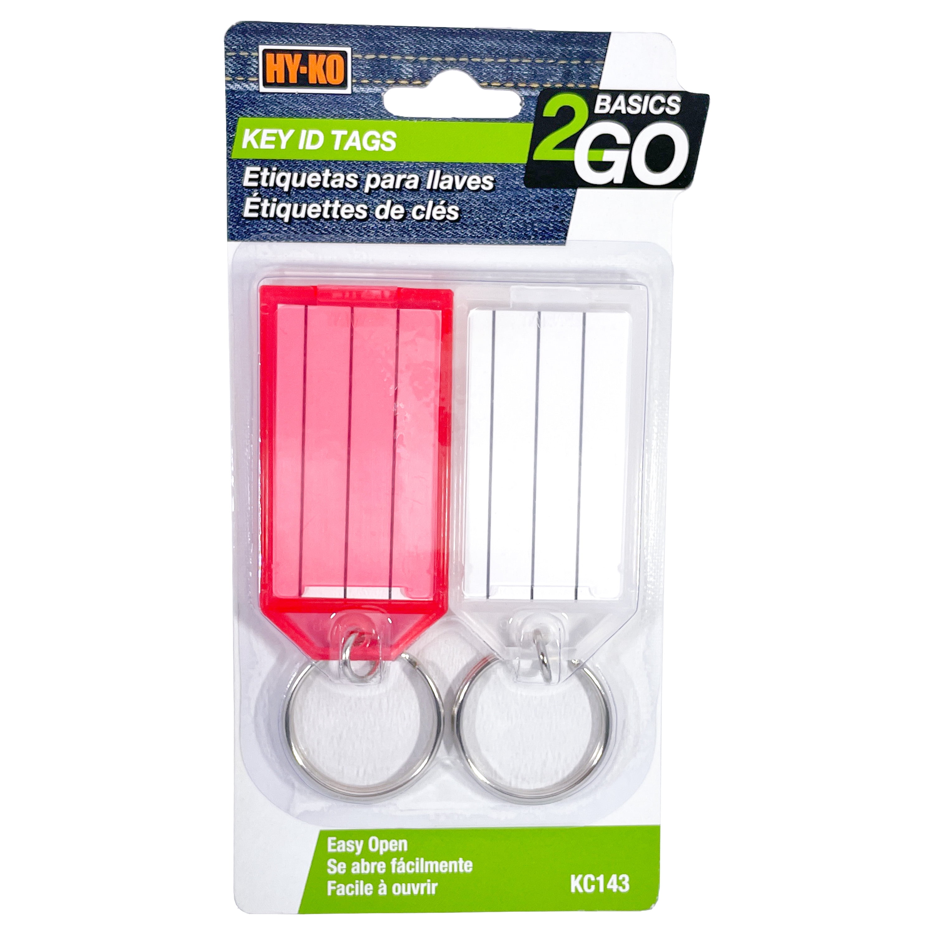 HYKO 2GO EasyOpen Key Tags with Split Ring, 2 Count