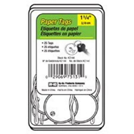 HY-KO 2GO Paper ID Tags with Split Ring, 1.25-Inch Diameter, 25 Count, White