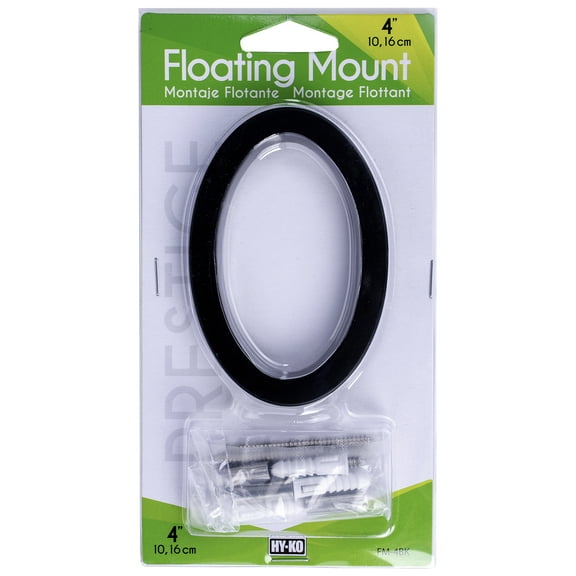 HY-KO 4" Black Floating Mount House Number 0