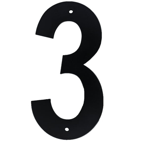 HY-KO 4" Black Plastic Modern Number 3