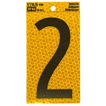 HY-KO 4" Yellow Self-Adhesive Reflective Number 2