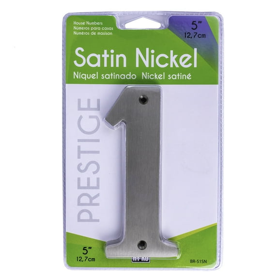 HY-KO 5" Metal Satin Nickel House Address Number 1
