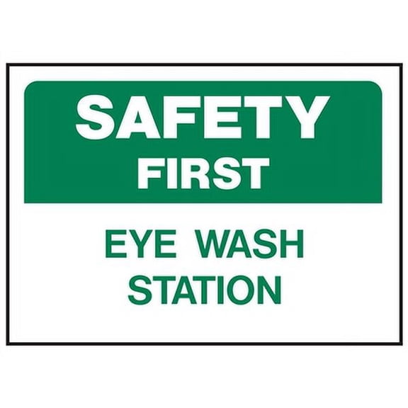 HY-KO 573 Safety Sign, Rectangular, EYE WASH STATION, Green Legend, White Background 5 Pack