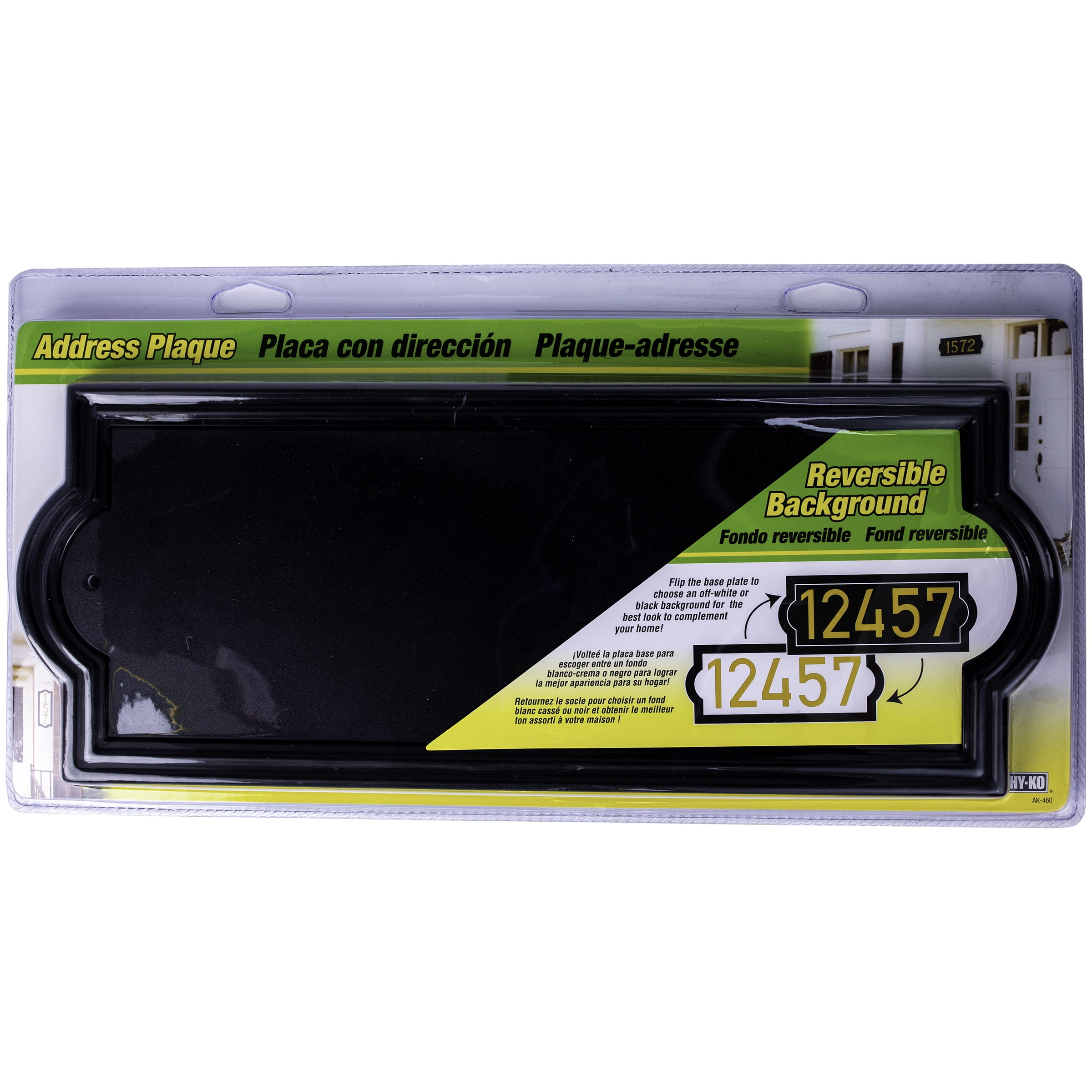 Matte Black Rectangular Plastic Address Plaque