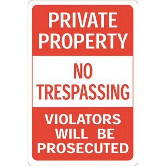 HY-KO PRODUCTS HW-45HDR 12 in. x 18 in. Private Property No Trespassing Violators Will Be Prosecuted Heavy-Duty Reflective Sign