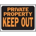 thumbnail image 1 of Hy-Ko Private Property Keep Out Sign Plastic - Rectangle, 9" x 12", Black/Orange, 1 of 1