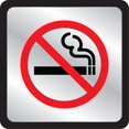 thumbnail image 1 of HY-KO Products 495 NO Smoking Symbol Square Plastic Plaque, 4.5" x 4.5", Red/Black/Silver/Black, 1 of 1