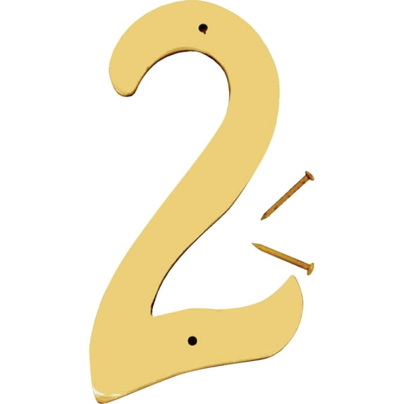 HY-KO Products BR-40/2 Metal House Number 2 Two, Brass
