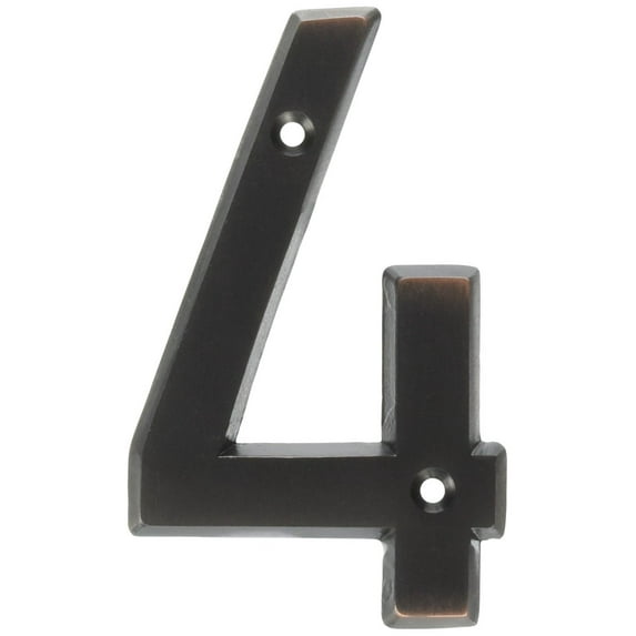 HY-KO Products BR-42OWB/4 Prestige House Number 4 Four, 4", Bronze