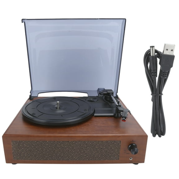 HYT06 Vinyl Record Player 33/45/78 RPM Turntable 3.5mm Output USB DC 5V Audio Equipment
