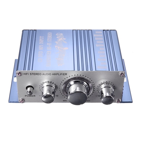 HY2001 Mini Car Amplifier Motorcycle Home Boat Auto Stereo Amplifier 2 Channel Digital Hi-Fi Amp Support CD DVD MP3 Input - Clear Sound Output