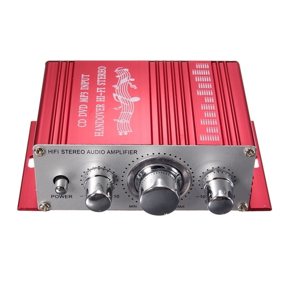 HY2001 Mini Car Amplifier Motorcycle Home Boat Auto Stereo Amplifier 2 Channel Digital Hi-Fi Amp Support CD DVD MP3 Input ,Easy to Operate